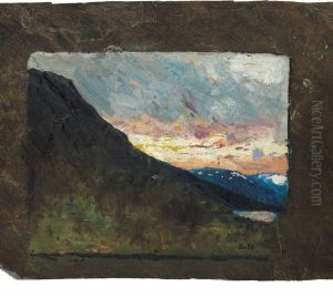 Landskap I Solnedgang by Otto Hesselbom