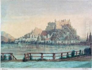 Salzburg. Blick Auf Die Feste Hohensalzburg Und Die Darunter Liegende Altstadt by Christian Frederik Hetsch