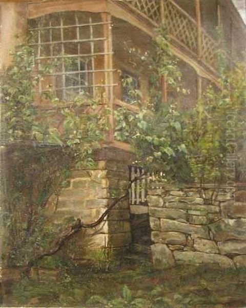 Stone Wall And Vine Covered Porch - view 1