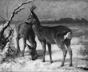 W. "rehe In Winterlandschaft". Sign.
Und Bez. Munchen, Rucks. Bez. Und Betitelt "marzenschnee". Ol Auf
Lwd. Auf Karton. 31 X 37,5 Cm. Rahmen by Walter Heubach