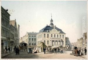 Rathhausmarkt In Altona by Wilhelm Heuer