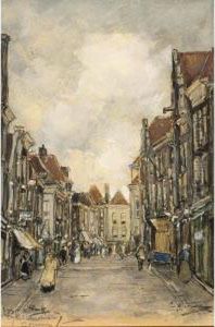 A View Of The Gasthuisstraat, Gorichem by Herman Heuff