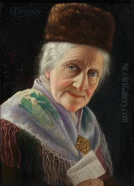 Portrait Of An Old Lady, With Fur Hat - view 1