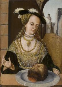 Herodias With The Head Of Saintjohn The Baptist. by Antonius Heusler