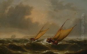 'sailing Off A Headland' And 'sailing By Moonlight' by Edward Hexter