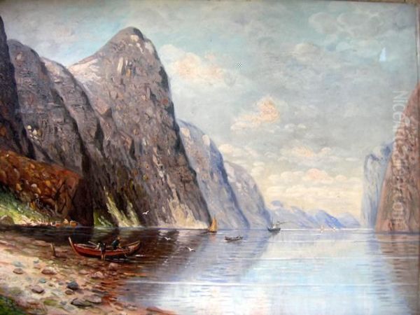 Fischerboote In Einem Norwegischen Fjord - view 1