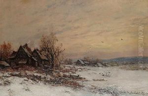 Winter Landscape by Friedrichjosef Nicolai Heyendahl