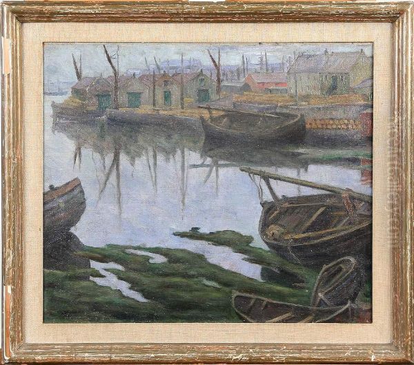 Hamnmotiv, Signerad Hilda Heyman - view 1