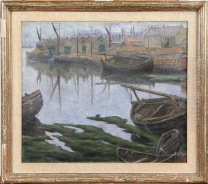 Hamnmotiv, Signerad Hilda Heyman by Hilda Heyman