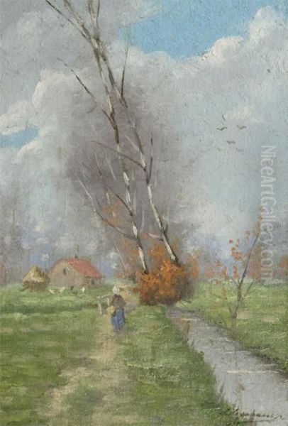 Landscape With Farmer's Wife Near The Brook - view 1