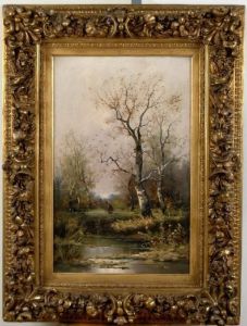 Akademie.
"alte Frau In Moorlandschaft" by Ernst Heyn