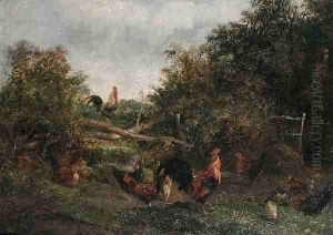 Chickens In A Meadow