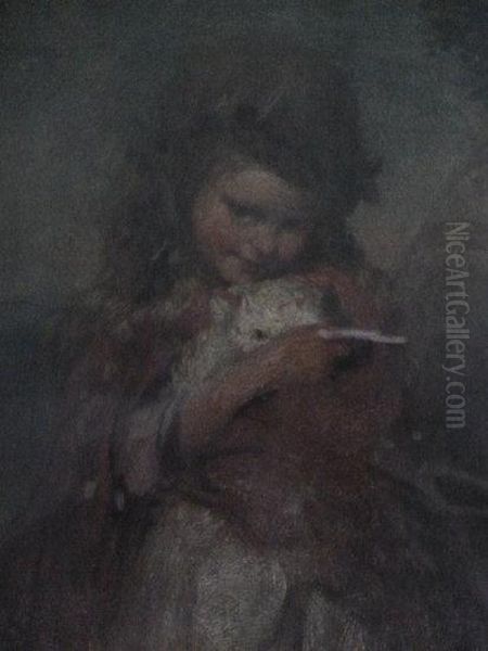 Girl With Kitten - view 1