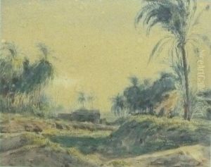 Tropical Landscape With Palm Trees by Felix Resurreccion Hidalgo Y Padilla