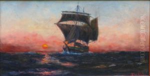 Navire Au Soleil Couchant Navire Au Soleil Couchant