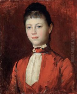 Ritratto Di Donna Dalla Veste Rossa by Louis Hierle