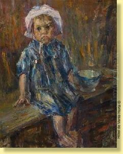Portrait D'aude Au Bonnet by Georges Jules Higuet