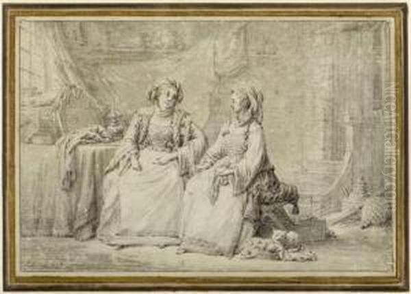 Interior With Two Women Conversing - view 1
