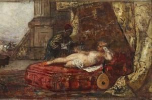 "odaliske Mit Mohr" by Ernst Hildebrand