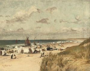 A Sunny Day On The Beach Of Zandvoort by Ernst Hildebrand