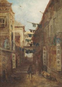 Pirate Street, Hong Kong by Eduard Hildebrandt