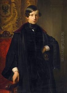 Portrait Of Prince Georg Of Prussia by Ferdinand Theodor Hildebrandt