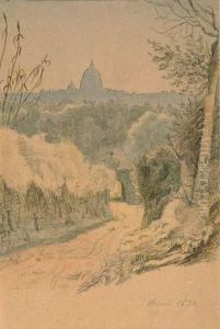 Blick Auf Rom. by Ferdinand Theodor Hildebrandt