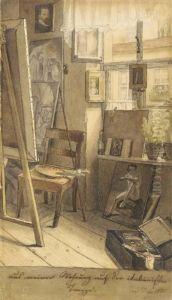 The Artist's Studio In Rome by Ferdinand Theodor Hildebrandt