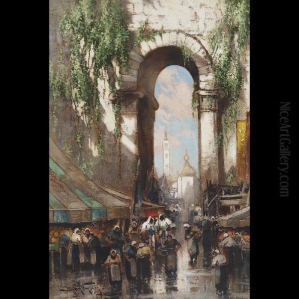 Market Scene, Morocco - view 1