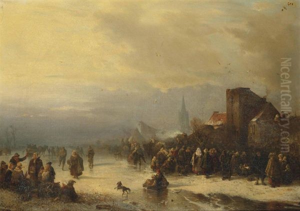 Merrymaking On A Frozen Waterway - view 1