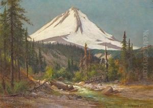 Sunlit Stream And A Snow-coveredmountain