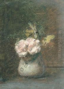 Still Life With Roses In A Vase by James Stevens Hill