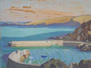 The Outer Harbour, Mevagissey. by Philip Maurice Hill