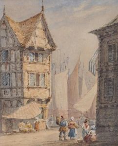 Continental Street Scene by Samuel Prout