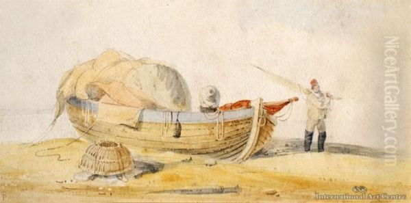 Portfolio Of Three Watercolours And Pencil Sketch - view 1