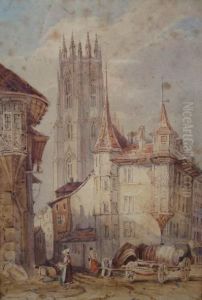 Figures In A Street In A Northern French Town