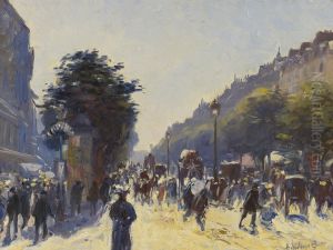 Boulevard Des Italiens by Anatole Eugene Hillairet
