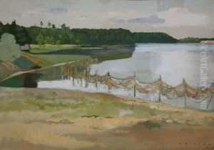 Sieci Rybackie Na Brzegu Jeziora by Karol Hiller