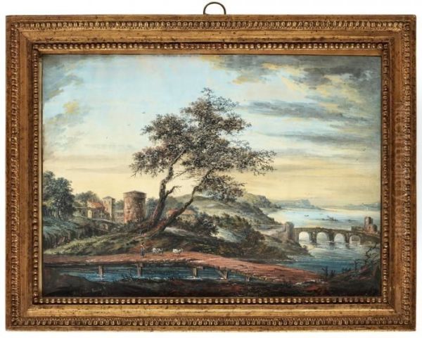 Landscape With Shepherdess And Goats - view 1