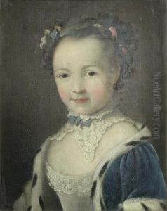 Portrait Of A Young Lady, Bust-length, In A Blue Cloak Trimmed With Ermine