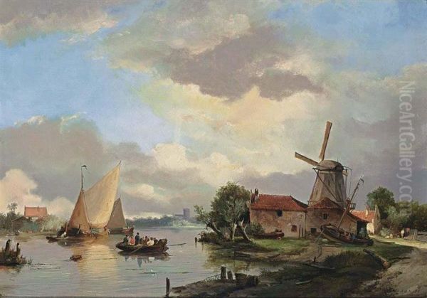 A Summer Landscape With Ships In A Waterway - view 1