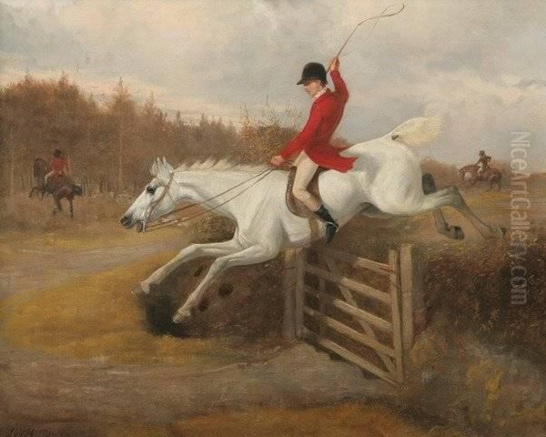 Hunting On Horseback Over The Gate - view 1