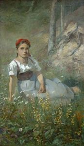 Sitting Girl by Theodor Hilser