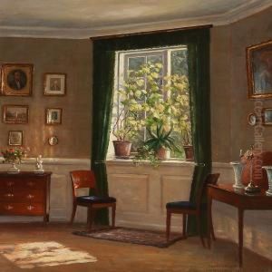 Interior From Bakkehuset At Frederiksberg, Denmark by Hans Hilsoe
