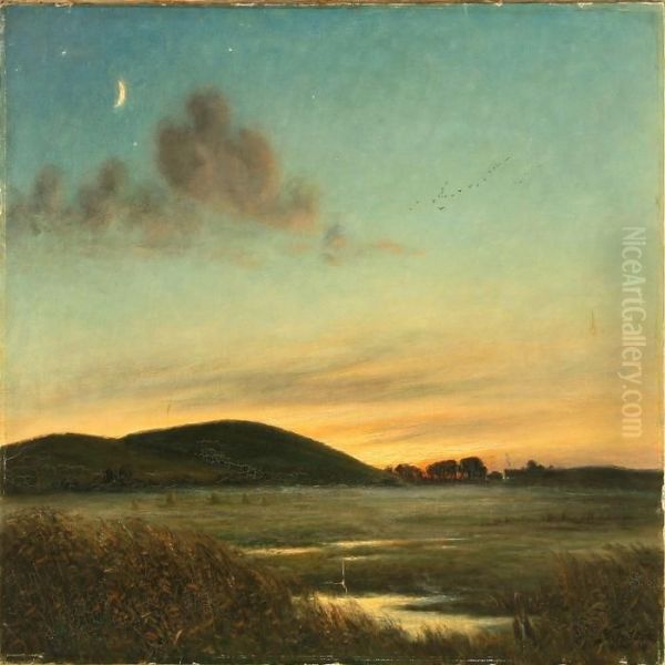 Moonlight Above A Hilly Landscape - view 1