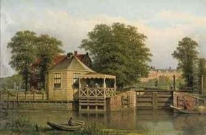 Daily Activities Near A Lock On A Summer Day