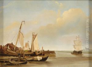 Fischerhafen. by Johann Jakob Anton Hilverdink