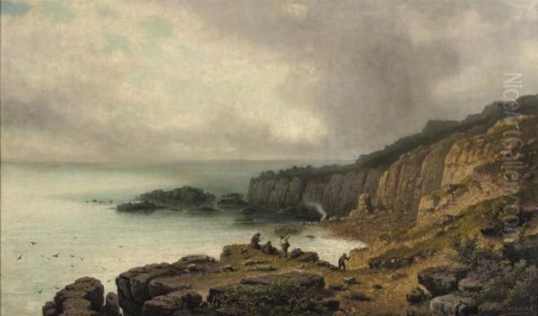Hunters Resting On The Top Of A Cliff - view 1