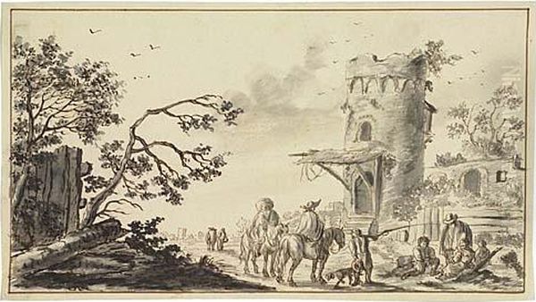 Landscape With Figures Resting Near A Tower - view 1