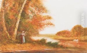The Forest Pool, Autumn by Fred Hines
